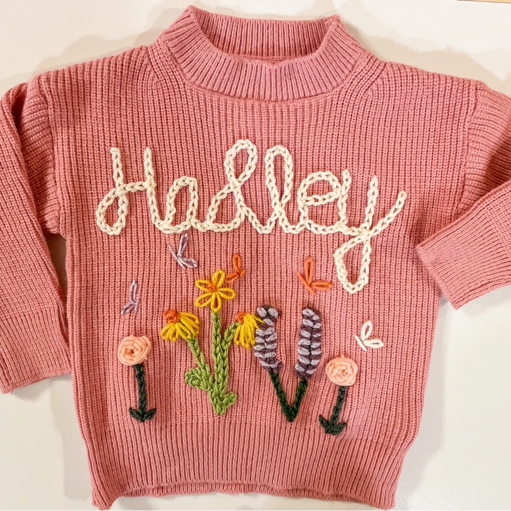 Custom hand embroidered sweaters!